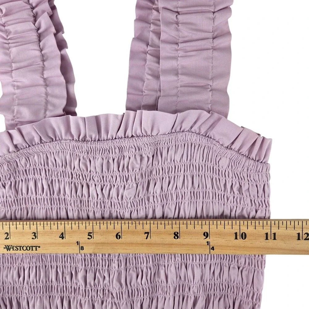 Abercrombie & Fitch‎ Smocked Bodice Easy Maxi Dress XS Lilac Purple Cottagecore